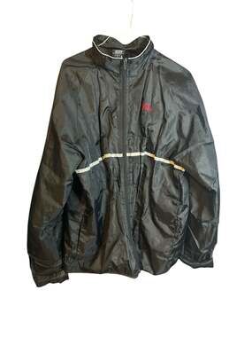 Vintage Sports Illustrated Black Full Zip Windbreaker Jacket Size XL